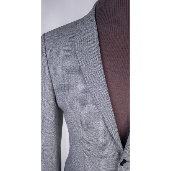 Express Photographer Blazer Sport Coat Mens 40R Fitted Plaid 2 Button Wool Blend - Picture 5 of 14